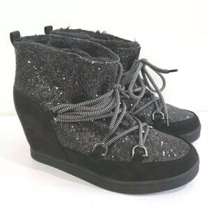 Juicy Couture Women's Lace-Up Wedge Sport Ankle Boots